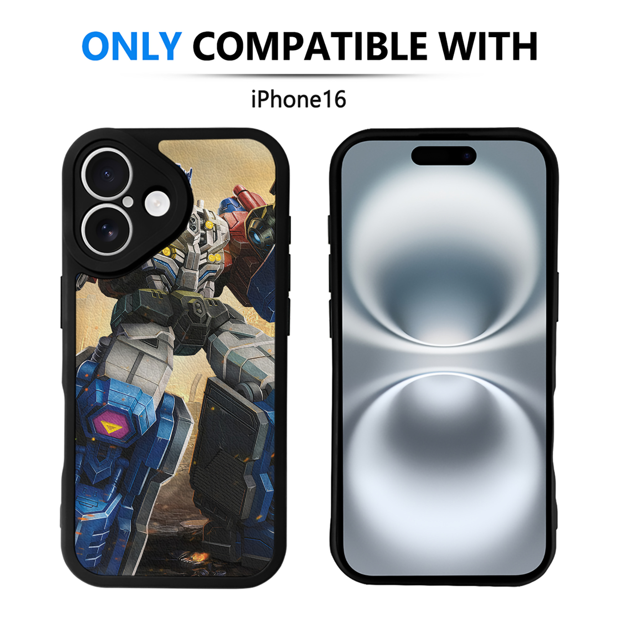 （画像用） Transformers トランスフォーマー 【iPhone 16シリーズ対応】シリコンスマホケース（レザー調） 材質：シリコン